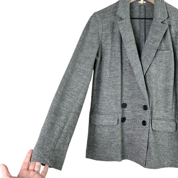 J.Crew Benny Double Breasted Wool Blazer in Heather Gray Unlined, Size 4 - Picture 7 of 14
